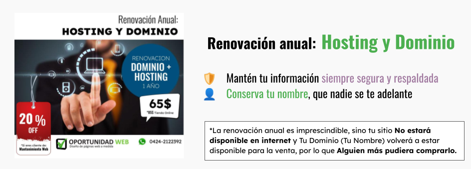 Renovación de Hosting y Dominio