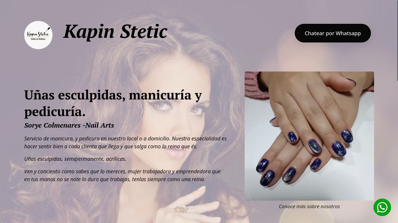 Mira la Mini Página Web de Sorye - Manicurista