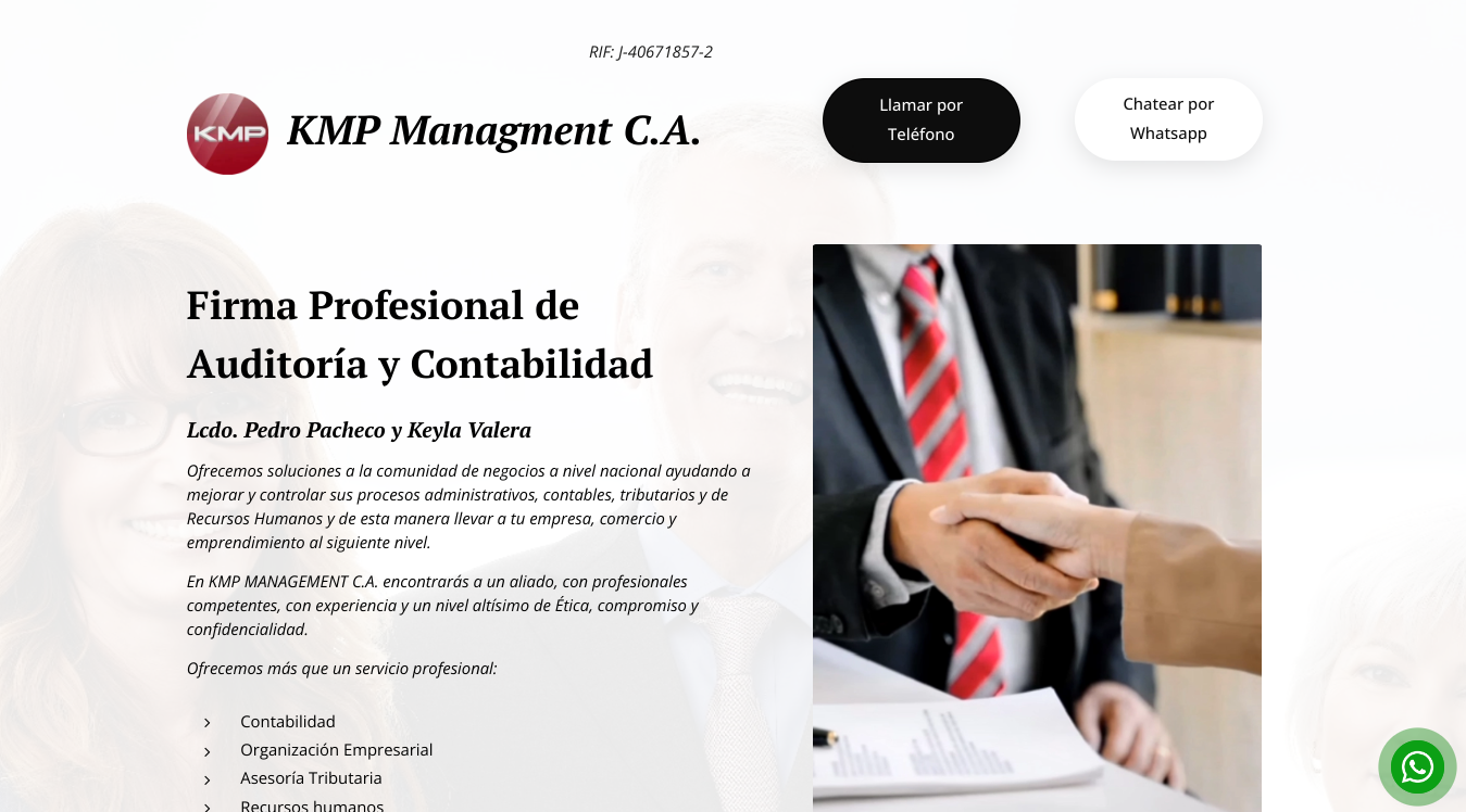 Mini Página Web de KMP Auditoría y Contabilidad