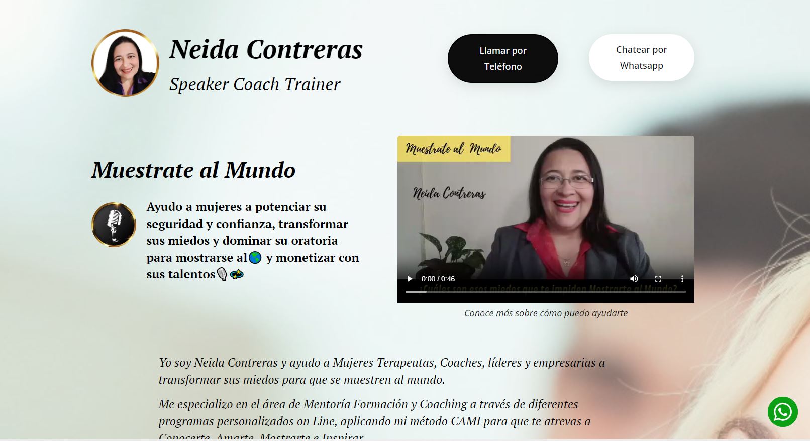 Mini Página  Web Coach y Mentorías